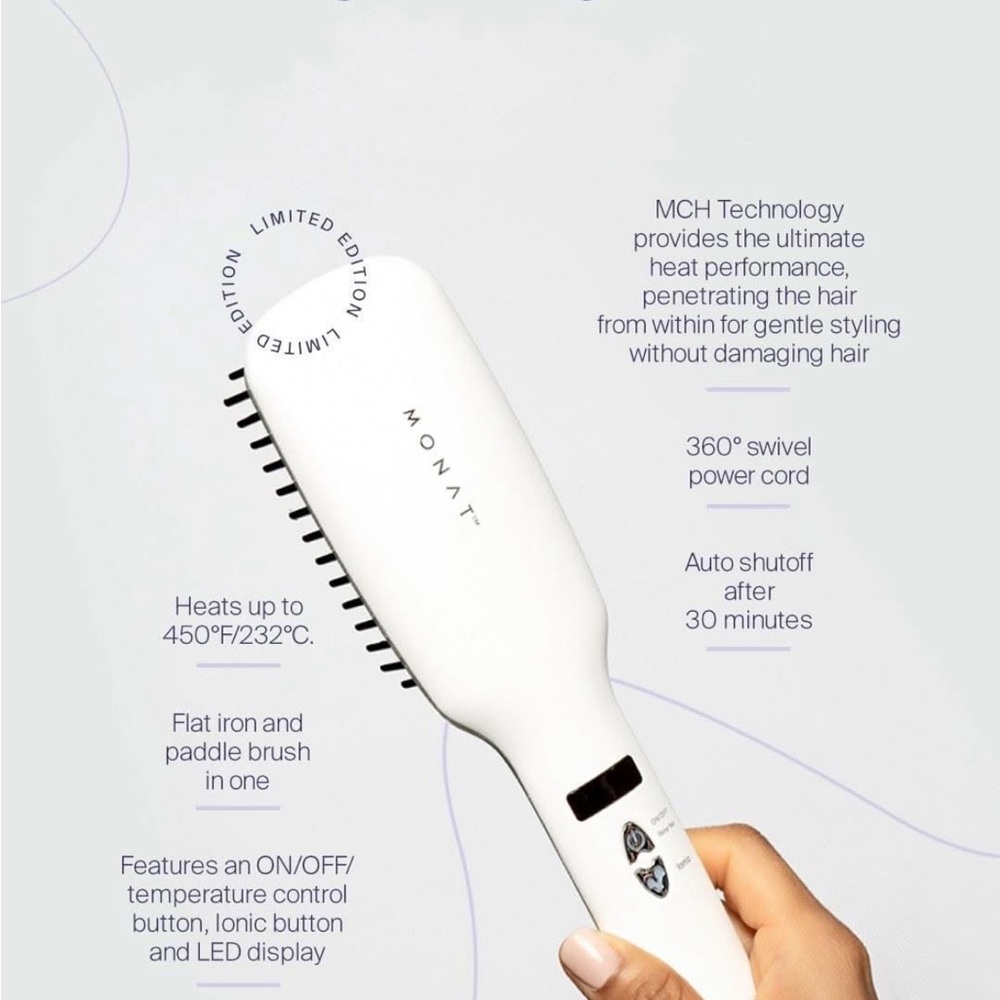 Monat White Hair Styling Brush